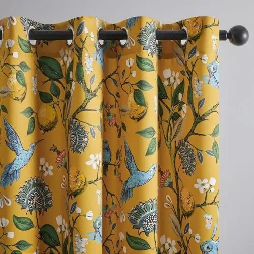 Topfinel Mustard Yellow Vintage Curtains & Drapes 84 Inches Long