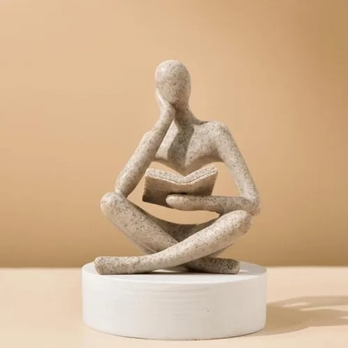 Creative Abstract Thinker Bookend for Home Aesthetic
