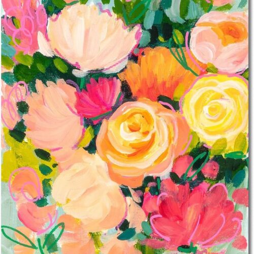 Diamond Art Kits for Adults - 5D Full Round Drill Pink Floral Diamond Painting,Paint by Diamonds DIY Craft with Gem Tools,Elegant Home Wall Decor Gift 12x16 Inch