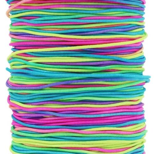 1mm Elastic String, 328 Feet Rainbow Stretchy Bracelet String Beading Cord for Bracelets, Necklaces, Jewelry Making, Pony Beads and Crafts
