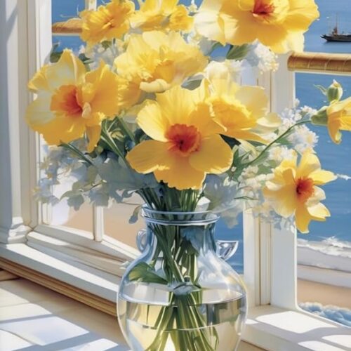 Diamond Art Kits for Adults,Flower Adult Diamond Painting Kits,DIY Round Full Drill Dimond Art Paintings for Adult,Diamond Painting Kits for Home Wall Decor 16x20inch