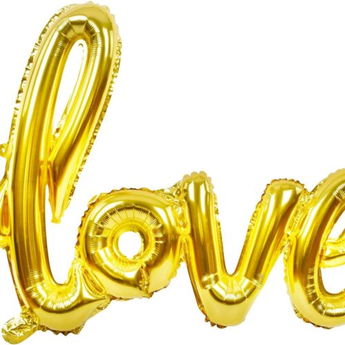 Large Gold Foil LOVE Balloons Banner,42 Inch Mylar Foil Letters Balloons for Wedding Bridal Shower Anniversary Mothers' Day Engagement Party Decorations Supplies
