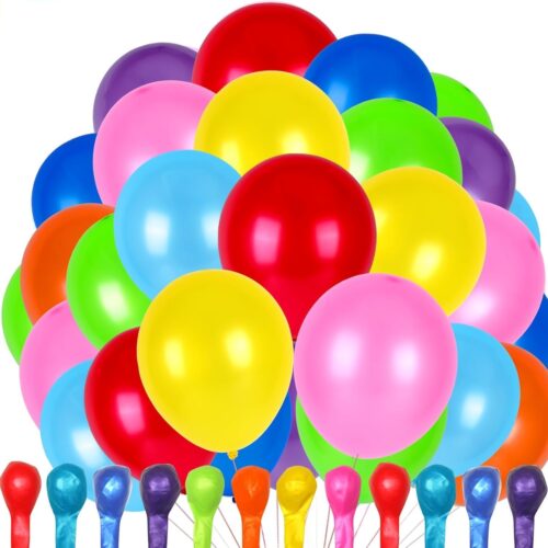 126 Pcs Rainbow Balloons, 18 12 10 5 Inch Assorted Color Balloons, Bright Colorful Helium Latex Balloons for Birthday, Baby Shower, Wedding, Rainbow Party Decorations Supplies Arch Garland
