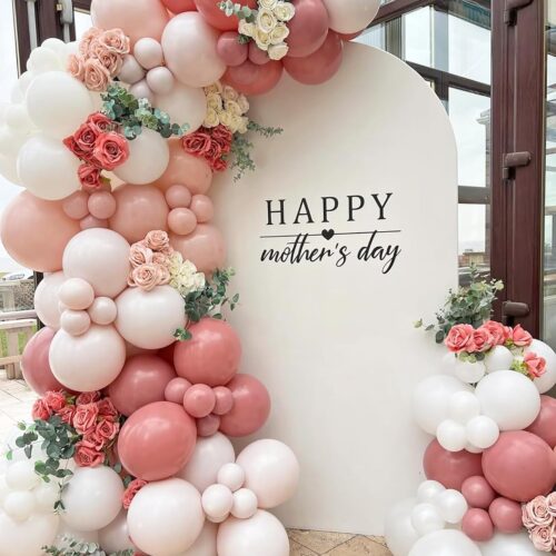 Peach Pink Balloon Arch Garland Kit, Blush Party Balloons Decoration Set for Retro Boho Wedding Baby Shower Bridal Engagement Anniversary Graduation Birthday Decorations