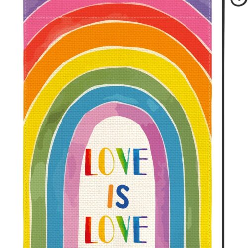 colorlife Love is Love Rainbow Pride Garden Flag Double Sided, LGBTQ+ Progress Parade Community Yard Outdoor Decoration 12x18 Inch