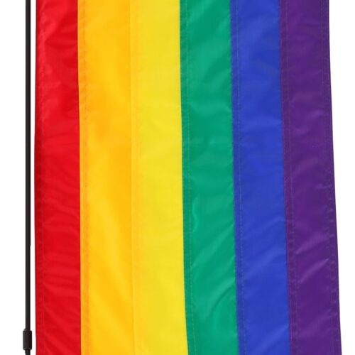 LGBTQ Rainbow Pride Garden Flag 12 x 18 Inch Outdoor, 6 Color Sewn Stripes, Double Stitched, Vivid Color, Small LGBT Gay Pride Decorative Yard Flags for Pride Month Home Garden Lawn Decor