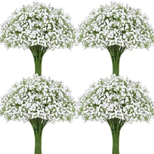 30 Pcs Babys Breath Artificial Flowers, Baby Breath Flowers Artificial Bulk, Real Touch White Fake Flowers, Faux Babies Breath Gypsophila for Wedding Home Decor Floral Arrangement
