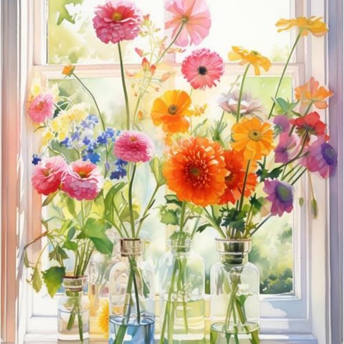Flowers Paint by Numbers Kit for Adults-Flower Adult Paint by Number Kits on Canvas,Flowers Painting by Number Adult for Gift Home Wall Decor(16x20inch)