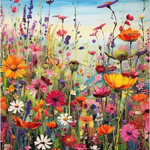 Wild Flowers Paint by Numbers Kits for Adults,Flower Paint by Numbers Kits,Adult Paint by Number Kits on Canvas Flowers,Home Wall Decor(16x20in)