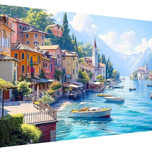 5D Street Diamond Painting, Large Size Diamond Painting Mountain Kits for Adults, DIY Full Drill Crystal Rhinestone Arts and Crafts, Gem Art Paints with Diamond Home Wall Decor 27.5 X 15.7inch