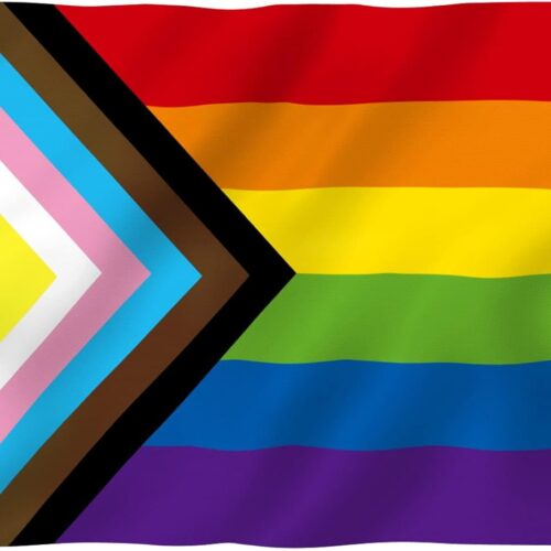 Fly Breeze 3x5 Foot New Intersex Inclusive Progress Pride Flag - Canvas Header and Double Stitched - Rainbow LGBT Transgender Flags Polyester with Brass Grommets 3 X 5 Ft