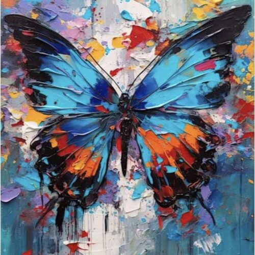 Paint by Numbers Kit for Adults Beginner, DIY Butterfly Adult Paint by Number Kits on Canvas Without Frame, Abstract Butterfly Acrylic Oil Paint by Numbers for Home Decor Gift 16”W x 20”L