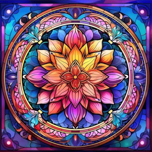 Mandala Diamond Paintings Kits for Adults, Flower Diamond Art Kits Full Drill Diamond Dots Paint with Diamonds Gem Arts and Crafts for Beginner Adults Home Wall Decor