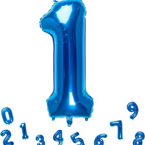 32 Inch Blue Number 1 Balloons Foil Ballon Digital Birthday Party Decoration Supplies (Blue Number 1 Balloon)