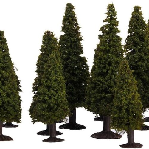 15pcs Green Scenery Landscape Model Cedar Trees with Box