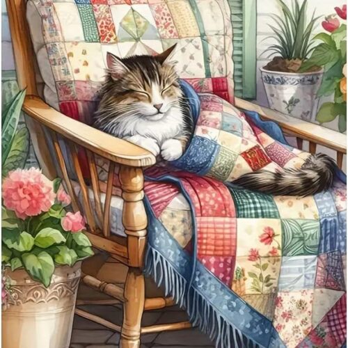 Cat Diamond Art Kits for Adults, 5D DIY Diamond Painting Kits for Beginners, Full Drill Diamond Painting Kits for Home Wall Decor, 12x16 Inch