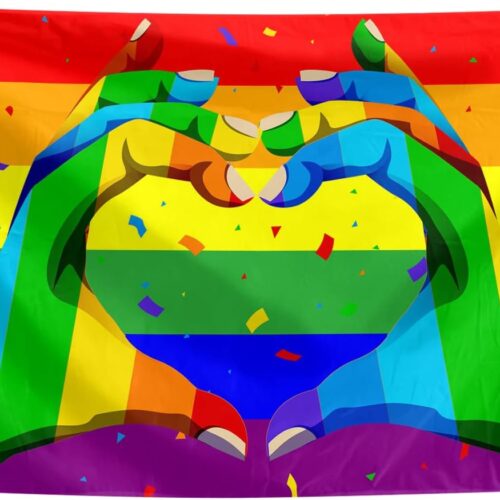 Gay Straight Ally Flag Pride Rainbow Flag 3x5 Ft with Two Metal Grommets Gay LGBT Progressive Intersex Banne (Pride Flag)