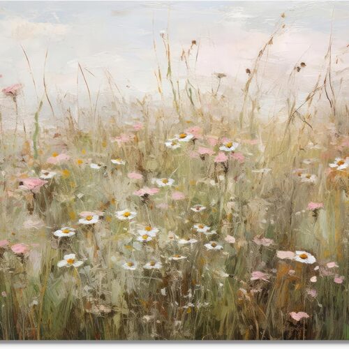Vintage Wildflower Wall Art Retro Botanical Floral Posters Prints Country Field Landscape Paintings Flowers Pictures Wall Decor for Living Room Bedroom Bathroom Art Unframed (12x16inch)