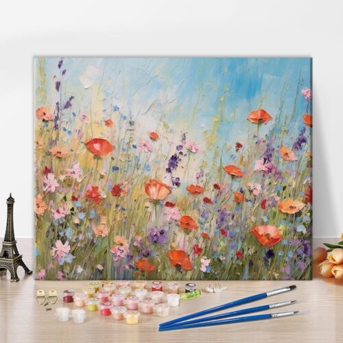 Abstract Flowers Paint by Numbers for Adults DIY Paint by Number Kits on Canvas Acrylic Painting by Numbers with Brushes Canvas Gifts Art Crafts for Home 16"x20"(Frameless)