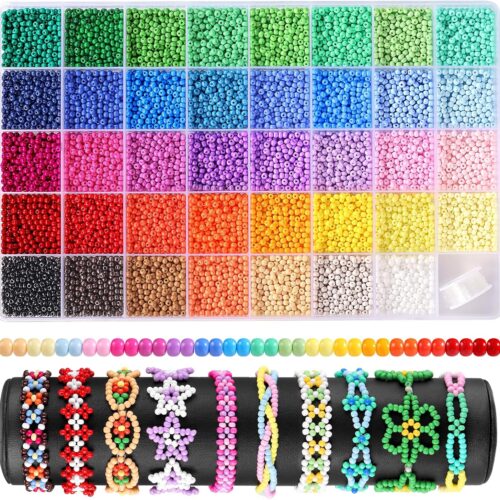 3mm Seed Beads Uniform, 39 Colors 8200pcs Small Beads for Jewelry Making, Friendship Bracelet Beads for Girls Adults