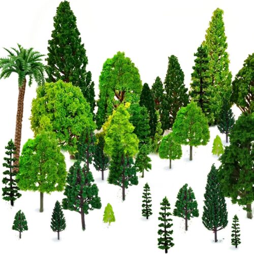 Mixed Model Trees, 29pcs, 1.5-6 inch(4-16 cm), Ho Scale Bushes, Diorama Supplies, Plastic Trees for Projects, Model Train Scenery with No Bases