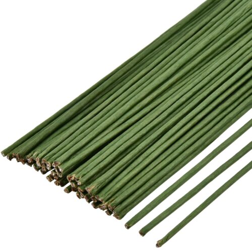 60 Pack Floral Wire Stems, 2 Gauge 16 Inch Artificial Flower Stem Rods Green Sticks for Flower Bouquet, Wire Wreath Making Supplies