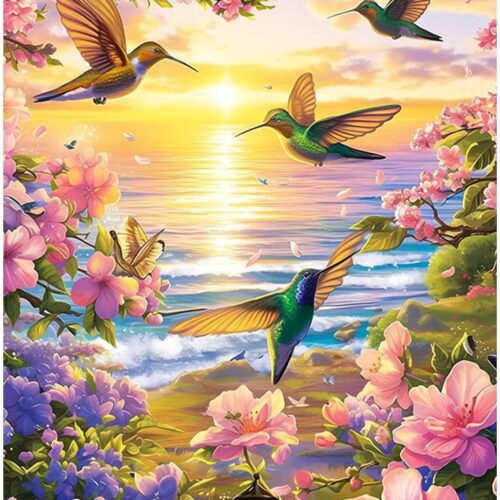 Diamond Painting Kits for Adults Beginners 5D Diamond Art Kits with Round Diamonds Gem Art Full Drill Bird Painting for Home Wall Decor Gifts 12x16inch