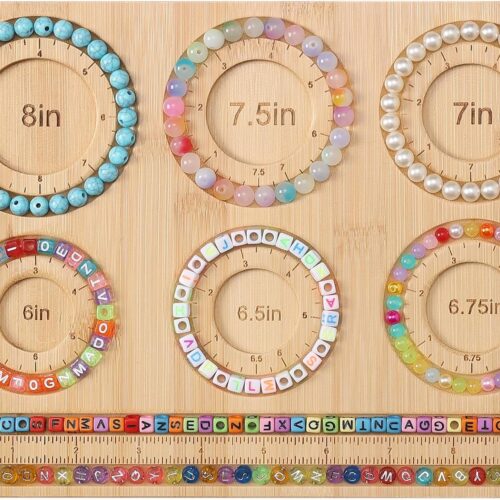 Bead Board for Jewelry Making, Bamboo Beading Board for Jewelry Bracelet Making, DIY Bracelet Bead Board