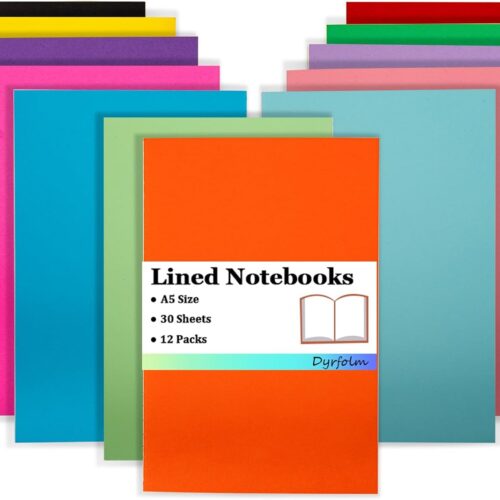 12 Pack Colorful Notebook Journals Bulk,A5 lined Journal,Sketchbook Subject Note Pad for Travelers Office Drawing Writing,Travel Journal Notebook Notepad,60 Pages,5.5 x 8.3 inch
