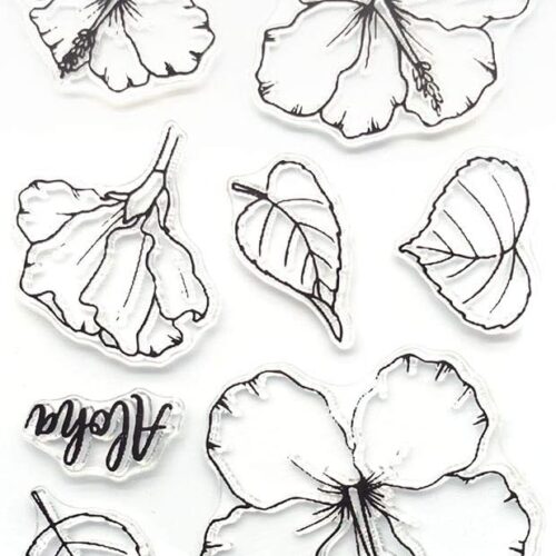 Flower Leaf Stamps and Dies for Card Making, Words Flower Cutting Die and Clear Stamps for Bullet Journal DIY Scrapbook Decoration Handmade Crafts Notebook