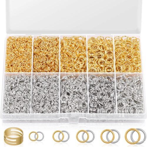 4600Pcs Silver and Gold Jump Rings with Open/Close Tools for Jewelry Making and Necklace Repair (Assorted Sizes)