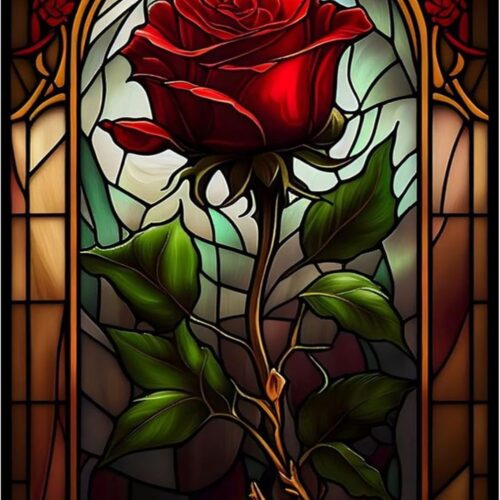 Rose Diamond Painting Kit for Adults, Rose Diamond Art Kits for Adults, Flower Gem Art for Home Wall Decor 16x12inch