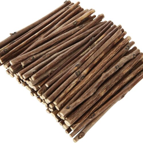 300PCS 4 inch Wood Log Sticks for Crafts - Natural Twigs Sticks- Birch Wood Craft Sticks for DIY Rustic Home Decor School Projects Crafting Filler, 0.08-0.15 Inch in Diameter