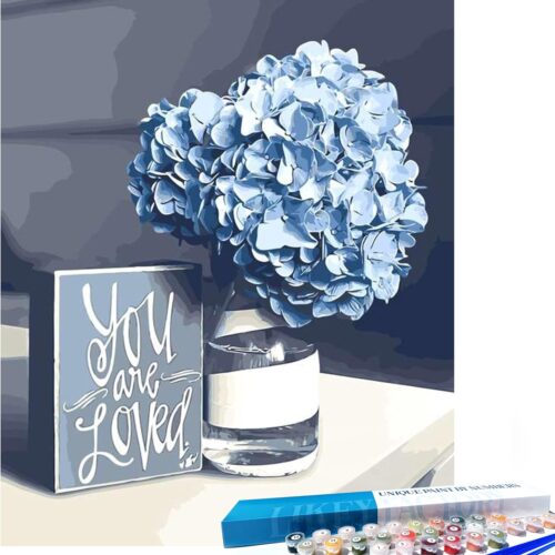 Paint by Numbers Kit for Adults on Canvas with Paintbrushes Color Acrylic DIY Drawing Premium Quality Colorwork Paintwork (1 16"x20" Bigleaf Hydrangea)