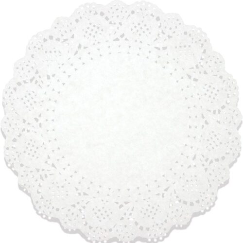 Lace Doilies Paper 250 Pack Set- Decorative Round Placemats Bulk, Table Runner, Cake Box Liners, Desserts, Baked Treat Display, Ideal for Weddings, Tableware Decoration - White, 10.5 Inches