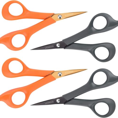 Micro-Tip Scissors, Precision Scissors, Pointed Sharp Titanium Blades, 6 Inch Craft Detail Scissors Ideal for Paper Cutting, Scrapbooking, Beauty Crafting, Sewing,4Pack