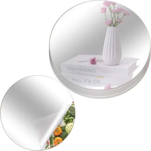 12Pcs Round Mirrors for Centerpieces, 12 Inches Circle Mirror Trays Wedding Centerpieces for Tables 2mm Thickness Non-Glass Acrylic Mirror Plate for Home Wall Decor Wedding Table Reception