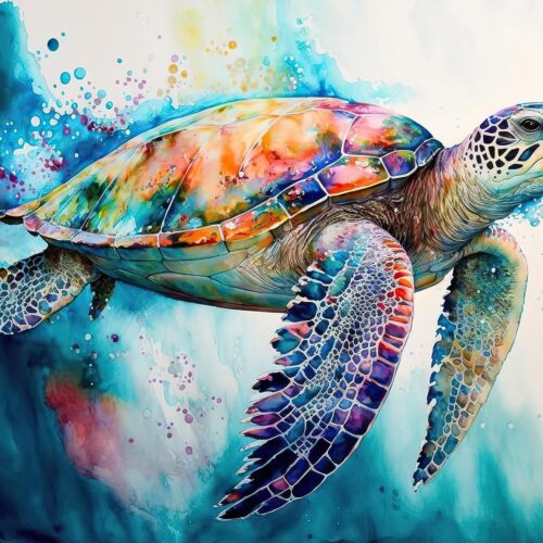 Paint by Number for Adults Canvas Sea Turtle - Painting by Numbers Adults' Beginner Craft Kits with 4 Brushes and Acrylic Paint(16X20 Inch)