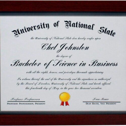8.5x11 Mahogany Gallery Certificate and Document Frame - Wide Molding - Includes Both Attached Hanging Hardware and Desktop Easel - Award, Certificates, Documents, a Diploma, or a Photo 8.5 x 11