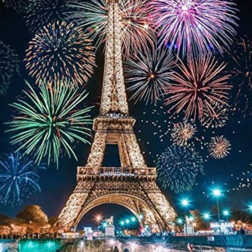 5D Diamond Eiffel Tower Paint Kits for Adults, DIY Diamond Art Paris Eiffel Tower Painting Craft for Home Wall Decoration(16x12inch)