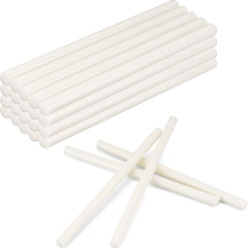 White Hot Glue Sticks Full Size 0.43” Dia x 8” Long, 20 pcs Hot melt Adhesive Glue Sticks, All-Purpose Colored Glue Gun Sticks for DIY White Crafting Arts and Wedding Cards, Stamp Sealing