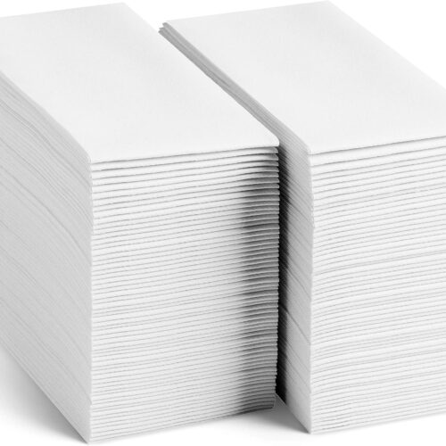 50-Pack Servietto Disposable Linen-Feel Guest Towels [12" x 17"] - Cloth-Like Hand Bathroom Napkins - Made In USA, Soft and Absorbent Paper Napkin for, Bathroom, Party, Wedding, Or Event