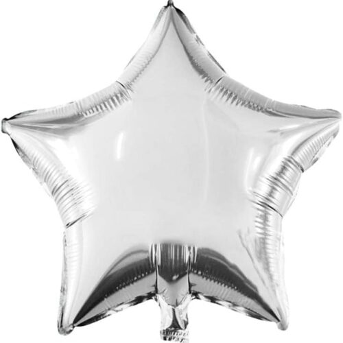 18" Star Foil Mylar Balloons - Party Decorations, Silver, 10 Pieces
