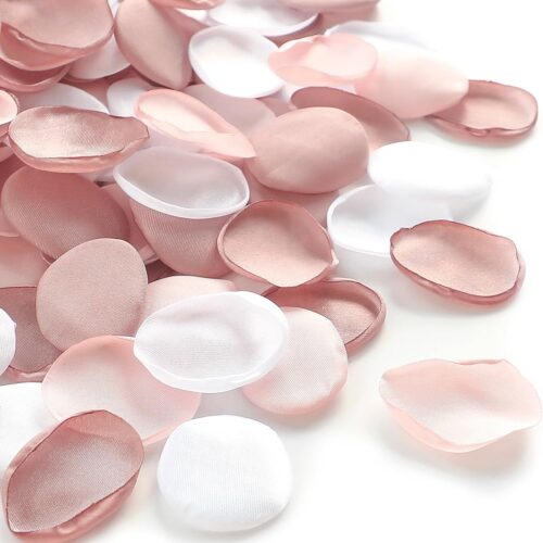 300pcs Rose Petals Dusty Rose Blush Faux Silk Flower Petals for Wedding Flower Girl Basket Aisle Scatter Dinner Table Centerpieces Party Confetti Bridal Shower Romantic Night Decoration