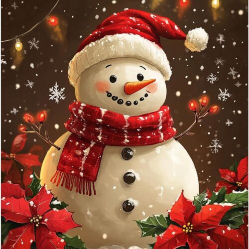 Christmas Paint by Numbers for Adult, Snowman Paint by Numbers Kit for Adults Beginners, DIY Christmas Acrylic Painting on Canvas for Home Wall Art Decor(16x20inch)