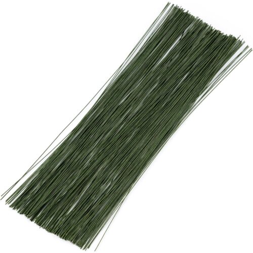 200 Pieces 22 Gauge Dark Green Floral Stem Wire 14 Inch Stem Wire Flower Making Accessory Florist Wire for Crafts Flower Arrangement Stem Wrapping DIY Bouquet Wreath Making Supplies