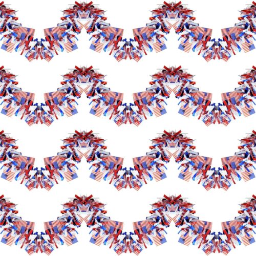 4 Strings Total 26.3 ft American Flag Tinsel Garlands - Each 6.6ft Red White Blue Fringe Garland with USA Flag Hanging Glitter Streamers for 4th of July, Independence Day, Patriotic Party Decorations