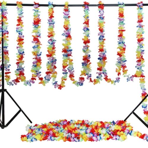 32ft Tropical Hawaiian Flower Lei Garland Hibiscus Flower Garlands for Party Decorations Multicolored