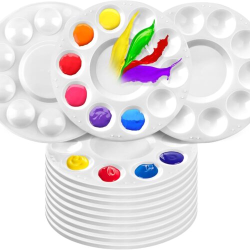 32 Pack Paint Tray Palettes, Plastic Paint Pallets, Painting Tray Palette, Round Paint Holder Tray, DIY Craft, Art Painting, Classes, Play Party, Kindergarten or School