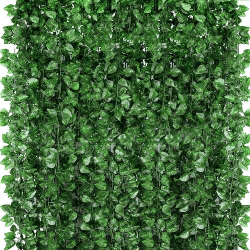 1800 Feet 240 Pack Fake Greenery Hanging Garland, Ivy Leaf Plants, Vine Leaves, Fake Flowers Foliage for Bedroom Garden Wall Decor